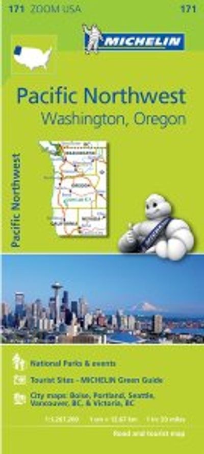 Pacific Northwest Regional Map by Michelin - WA, OR