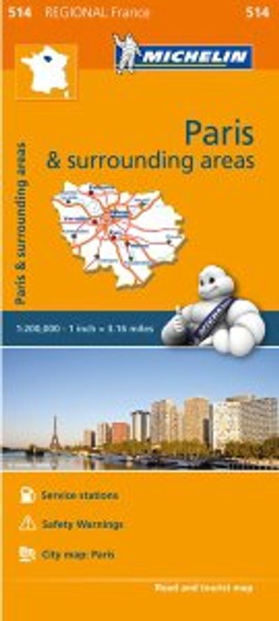 Paris & Surrounding Areas Regional Map, 514 by Michelin