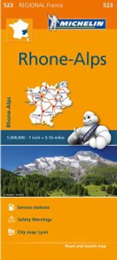 Rhone Alps Regional Map 523 by Michelin