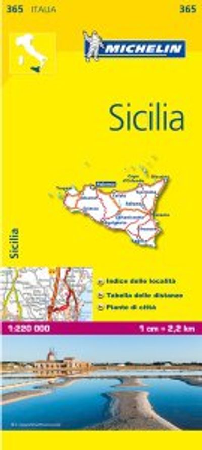 Sicily Sicilia Italian Island Map 365 by Michelin