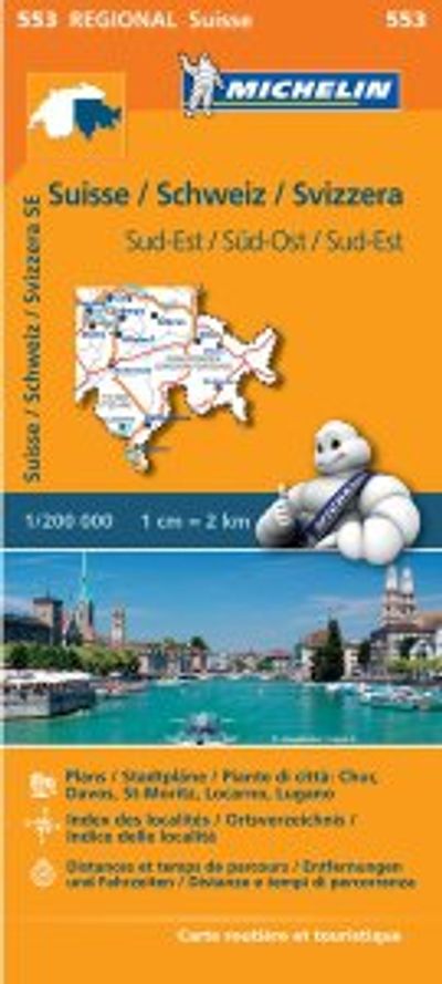 Switzerland Southeast Travel Map 553 by Michelin