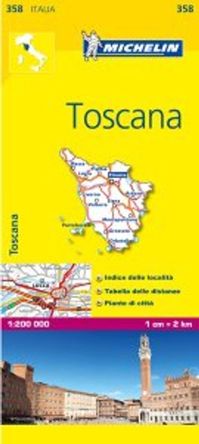 Tuscany Toscana Italy Travel Map 358 by Michelin