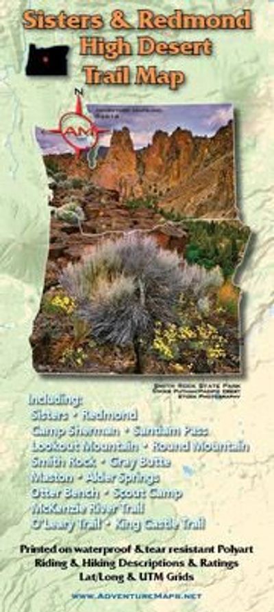 Sisters & Redmond Hiking Map by Adventure Maps
