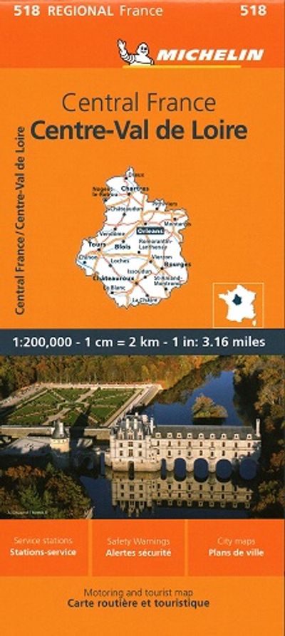 Central France Regional Map 518 Michelin