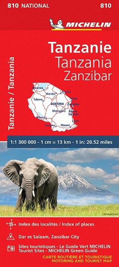 Tanzania and Zanzibar Map 810 by Michelin