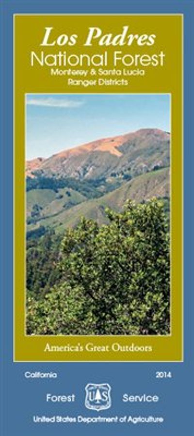 Los Padres National Forest Service Folded Map - Monterey and Santa Lucia Ranger Districts