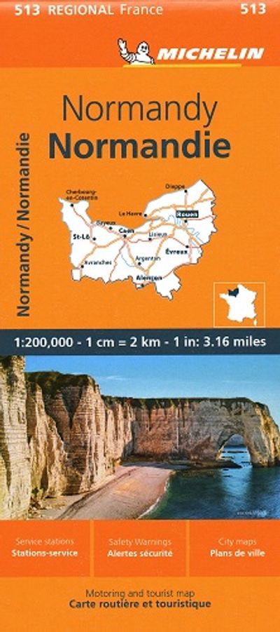 Normandy Regional Map 513 Michelin
