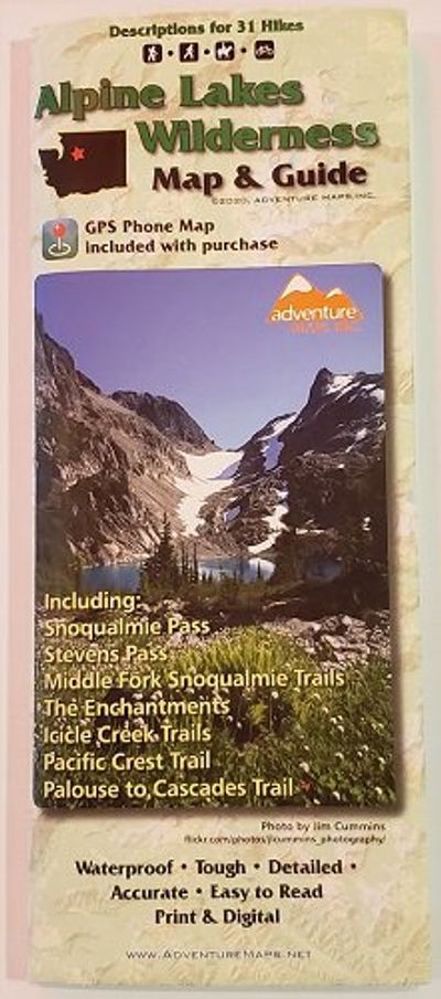 Alpine Lakes East Trail Map by Adventure Maps