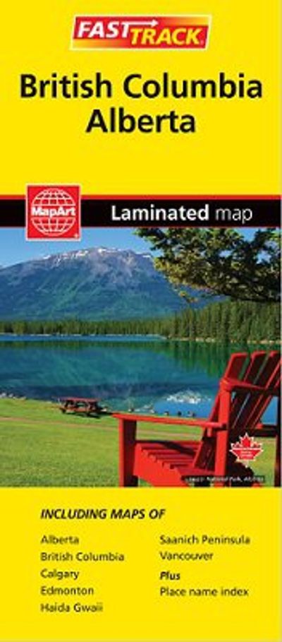 British Columbia Alberta Laminated Road Map Mapart