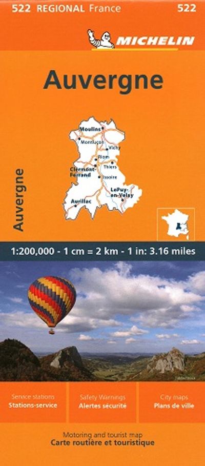 Auvergne Limousin Regional Map 522 Michelin