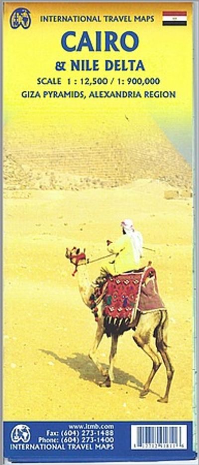 Cairo and Nile Delta Folded Travel and Road Map by ITMB