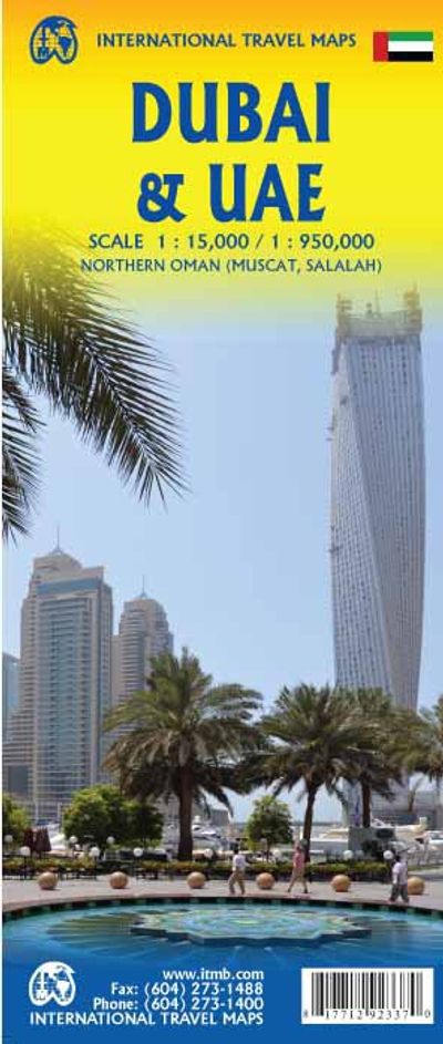 Dubai UAE Travel Folded Road Map ITMB