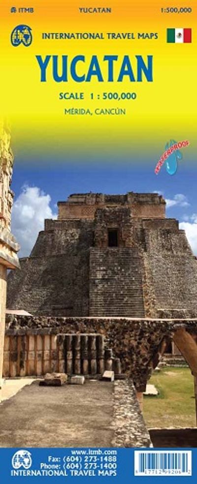 Yucatan Peninsula Mexico Travel Road Map ITMB