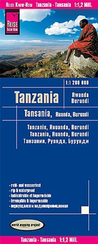 Tanzania Folded Travel and Road Map by Reise