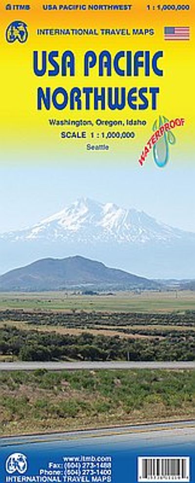 Pacific Northwest Travel & Road Map by ITM - Waterproof