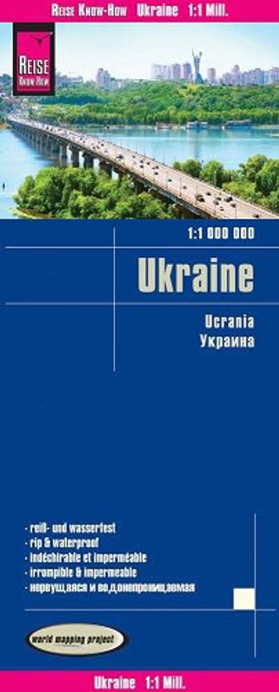 Ukraine Folded Travel and Road Map Multiple Languages by Reise