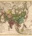 Antique Historic Wall Map of Asia and Countries of Asia