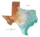 Texas Wall and Road Maps Paper Laminated