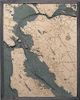 San Francisco 3D Nautical Wood Chart -Large - Gray Frame