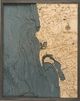 San Diego Nautical Wood Chart - Gray Frame