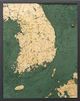 South Korea 3D Nautical Wood Chart