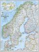 Scandinavia Wall Map Classic Blue National Geographic