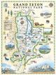 Grand Teton National Park Hand Drawn Wall Map Illustration Poster