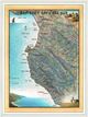 Monterey Bay Nautical Watercolor Art Wall Map