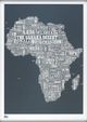 Africa Typographic Wall Map Decorative