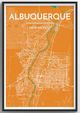 Albuquerque City Map Art Wall Map using streets and colors