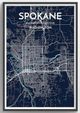 Spokane City Map Graphic Wall Art Point Two
