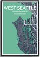 West Seattle City Map Art Wall Map Graphic