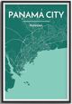 Panama City Panama City Map Art Wall Graphic using Streets and Colors