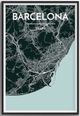 Barcelona City Map Graphic Wall Map