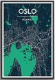 Oslo Norway City Map Art Wall Graphic using Streets and Colors