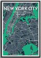 New York City Map Graphic Wall Art Point Two