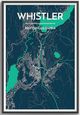 Whistler British Columbia City Map Art Wall Graphic using Streets and Colors