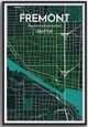 Fremont Seattle City Map Graphic Wall Art Poster Point Two