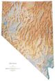 Nevada State Wall Map with Shaded Terrain Relief by Raven Maps