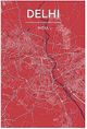 Delhi City Graphic Wall Map Point Two
