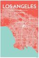 Los Angeles California City Map Art Wall Graphic using Streets and Colors