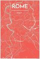 Rome Italy City Map Art Wall Graphic using Streets and Colors
