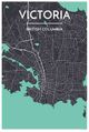 Victoria Canada City Map Art Wall Graphic using Streets and Colors