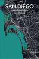 San Diego Dark Colors City Map Graphic Point Two