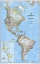The Americas Wall Map North South National Geographic Blue