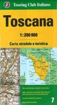 Tuscany Italy Regional Street Map by Touring Club of Italy