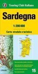 Sardinia Italy Regional Street Map by Touring Club of Italy