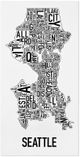 Seattle Neighborhoods Black and White Graphic by Ork