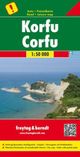 Corfu Greece Travel Map Freytag and Berndt