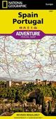 Spain Portugal Travel Adventure Road Map Topo Waterproof Nat Geo